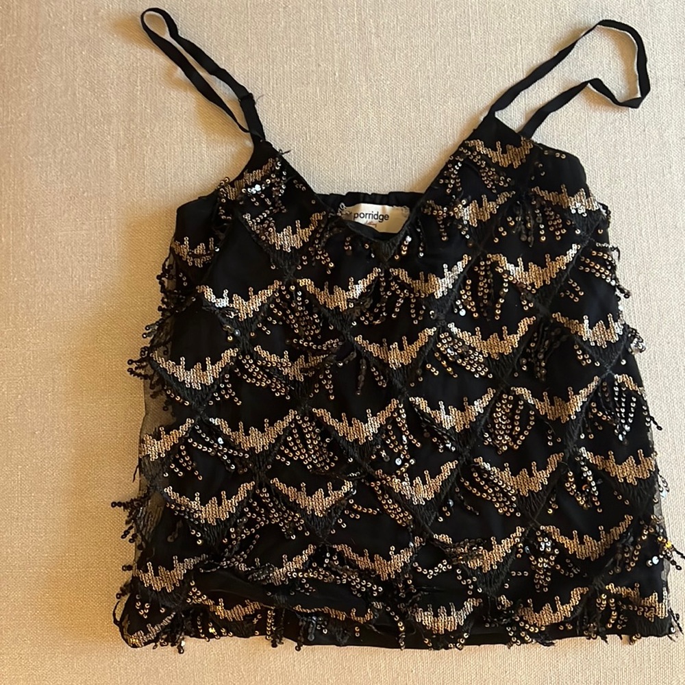NWT gold sequin tank from anthropologie
